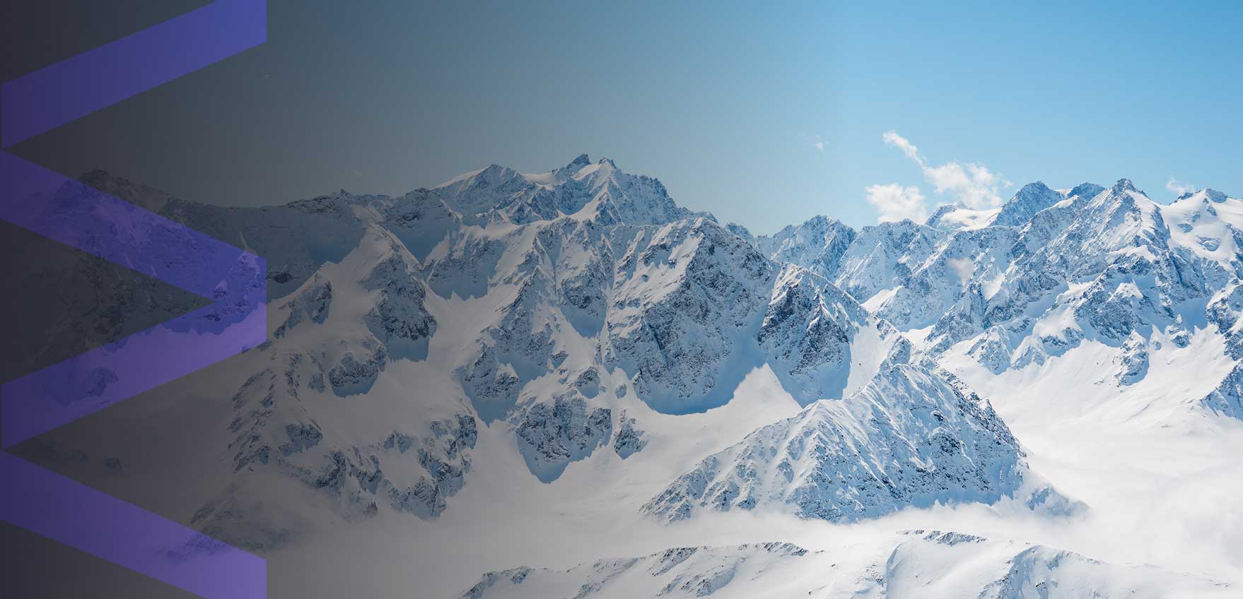 Mountains covered in white snow