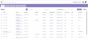Claims Module Home Screen