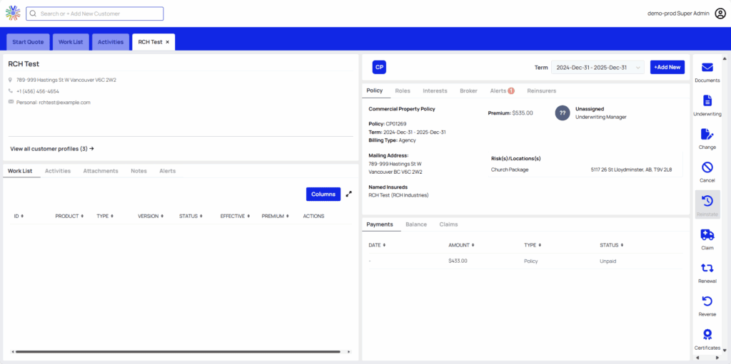 Policy Module Screenshot