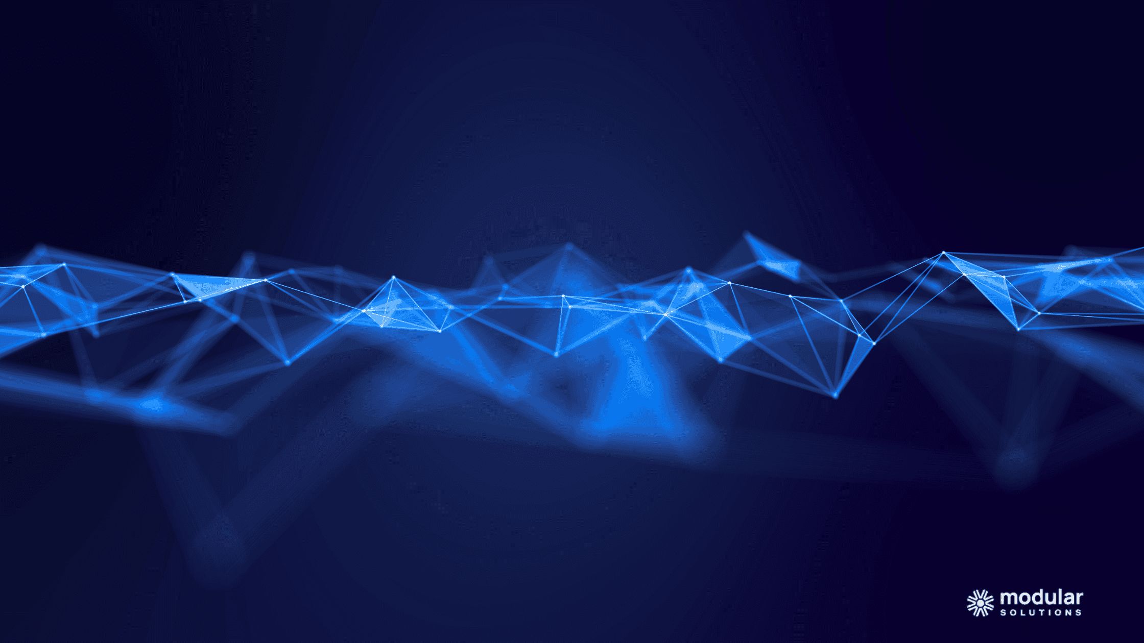 API connectivity visualized as small dots connected with white lines creating geometric shapes shaded light blue.