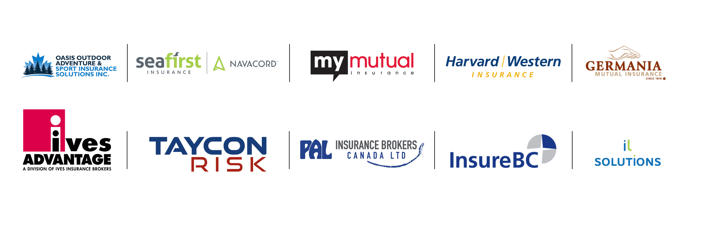 A short list of Modular Solutions clients: Oasis Insurance, SeaFirst Insurance (Navacord), My Mutual Insurance, Harvard Western Insurance, Germania Mutual Insurance, Advantage Insurance, Taycon Risk, Pal Insurance Brokers Canada, Insure BC Underwriting, InsureLine Solutions